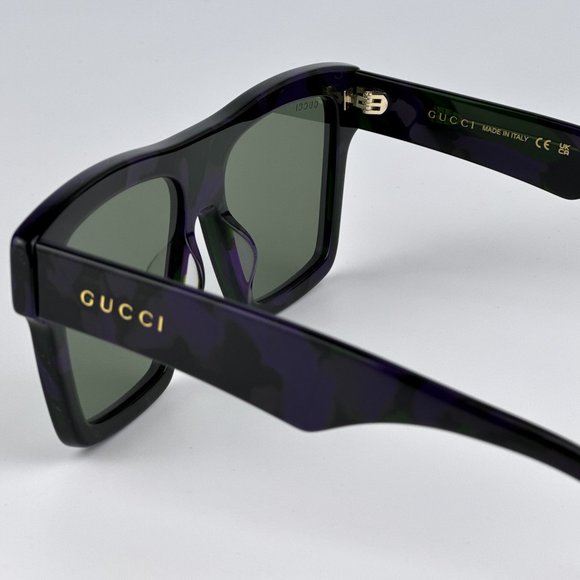 Gucci GG0962S 014 Sunglasses Havana Green Square Unisex GG 0926S - Picture 9 of 11